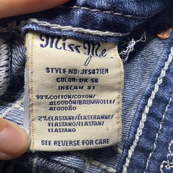 Miss Me Jeans Womens Size 27 Bootcut Bling Thick Stitch Equestrian Low R… - Picture 4 of 9